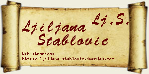 Ljiljana Stablović vizit kartica